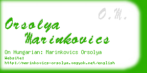 orsolya marinkovics business card